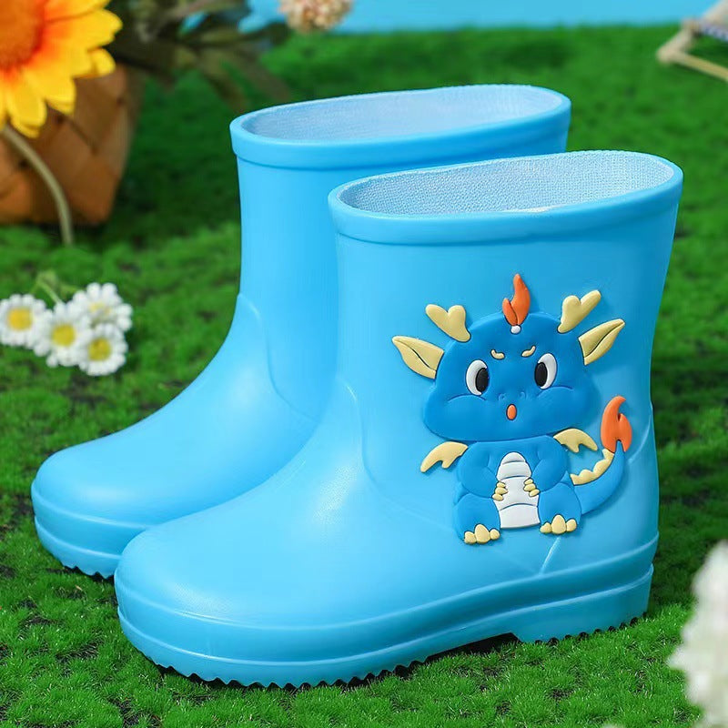 New cartoon waterproof rain boots for kids - boys, girls, toddlers, and preschoolers - rubber rain boots, short boots for outdoor use, kindergarten footwear
