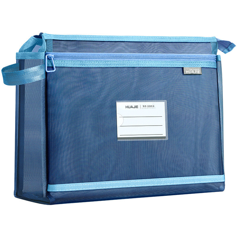 Student Carry Book Bag Transparent Document Bag Zipper Subject Bag Book Storage File Information Bag Tuition Bag