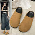 Comfortable casual shoes thick sole toe-cap half slippers easiest for match birkenstock shoes loafers fall and winteroutwear soft sole flats women's shoes