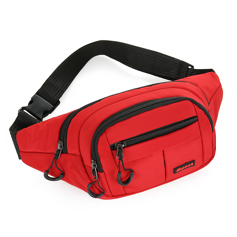 Cross-border large-capacity sports shoulder bag, new anti-theft running fanny pack, multi-functional mobile phone Oxford cloth messenger bag