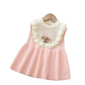 Spring new arrival: sweet cartoon knitted vest dress for little girls