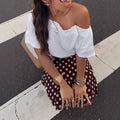 spring european and american cross-border  style chic fashion casual commute versatile slim-fit polka dot midi skirt
