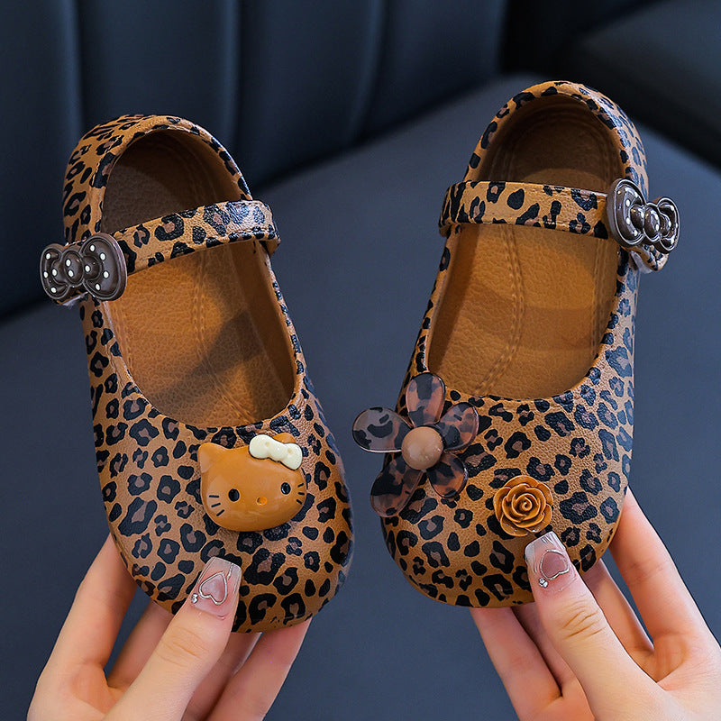 Floral princess shoes girls' slippers clogs kids' summer closed-toe non-slip soft sole family matching outdoor girls' sandals