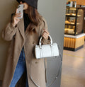 Genuine leather handbag women's 2025 new trendy oil wax cowhide crossbody bag women's bag classic texture boston pillow bag