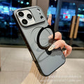 New skin-feeling anti-slip edge suitable for iphone17promax mobile phone case apple 16 metal bracket anti-fall cross-border