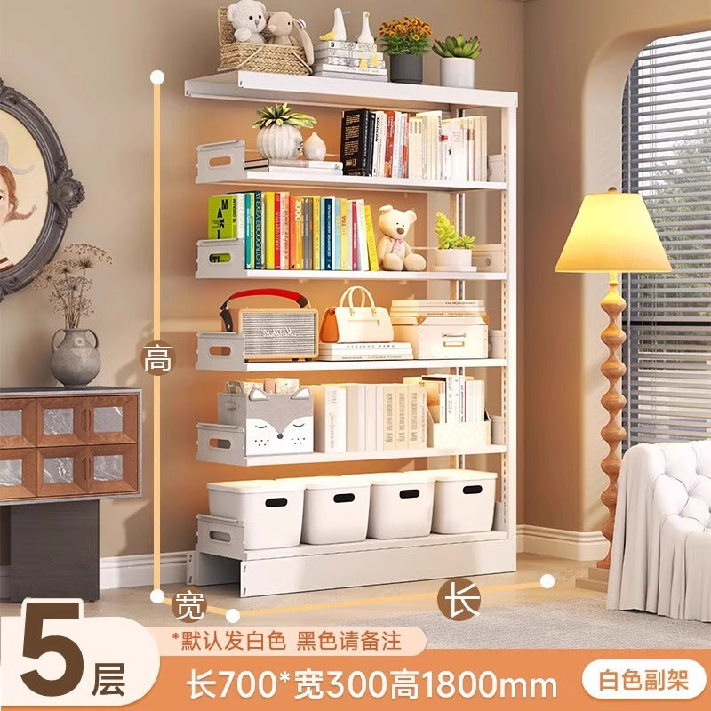 Household bookshelf perforated board storage rack library floor-standing multi-layer steel bookcase student kids storage picture book rack