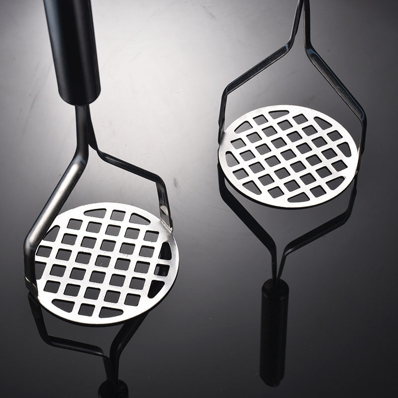 Stainless steel manual grid potato masher - hanging design - perfect for mashed potatoes, sweet potatoes, and baby food - kitchen gadget