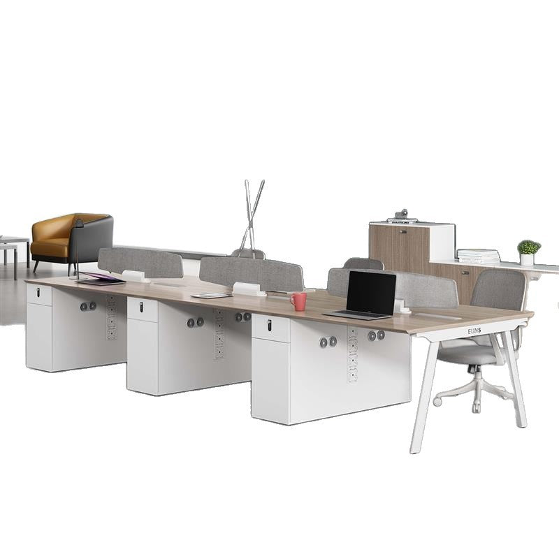 Office desk and chair set - minimalist modern design - available in 4, 6, and 8-seater configurations - ideal for staff, office workstations, and manager's desks