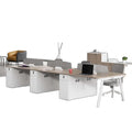 Office desk and chair set - minimalist modern design - available in 4, 6, and 8-seater configurations - ideal for staff, office workstations, and manager's desks