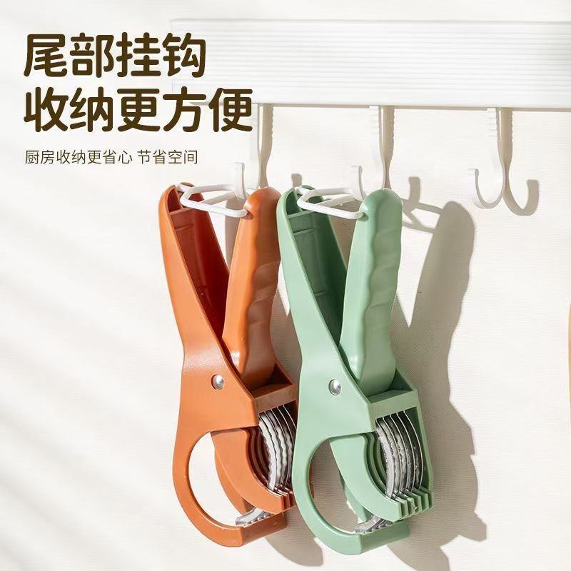 Stainless steel vegetable and fruit slicer - multifunctional sausage, banana, and fruit slicer/divider - kitchen gadget