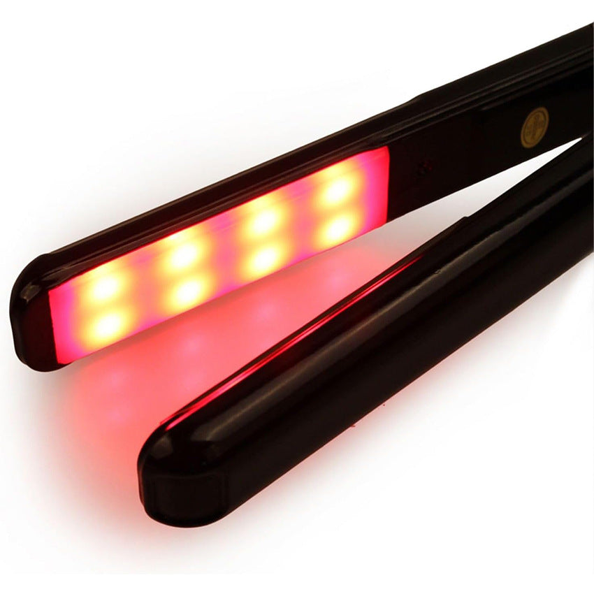 Cross-border ultrasonic hair straightener infrared low temperature splint hair salon protein correction special straight clip curling iron