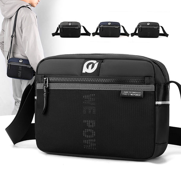 WEPOWER Men's Shoulder Bag Fashion Casual Nylon Crossbody Bag Horizontal Personality Trendy Brand Shoulder Satchel