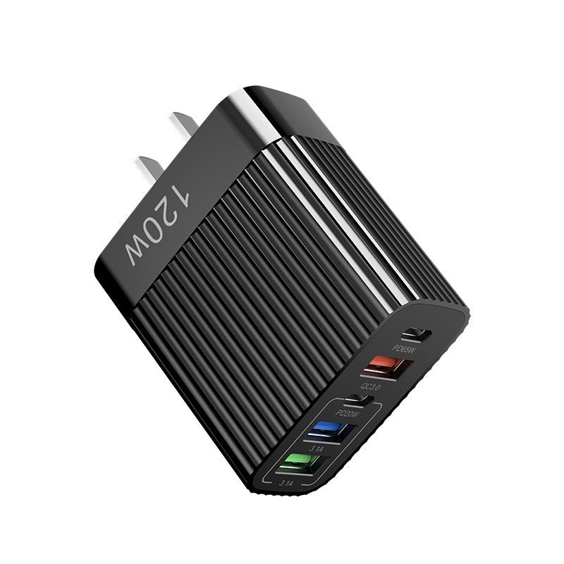 120w plug-in phone charger, usb multi-port universal apple pd 20w charger, compatible with huawei