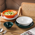Insfrench creative pearl edge bowl, plate and dish tableware combination restaurant for home dessert oatmeal rice bowl suit