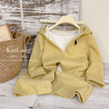Girls' stylish hooded sweatshirt set -  autumn collection: trendy two-piece outfit featuring fashionable wide-leg pants in a korean-inspired style