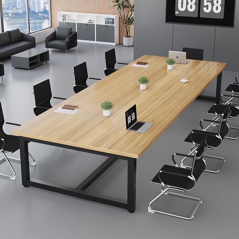 Conference table - modern minimalist executive desk - meeting table with chairs - conference room workstation - training table