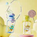 Fresh cartoon pop-top straw cup for home student kids convenient leak-proof strap carrying rope resistant to falling cute water cup