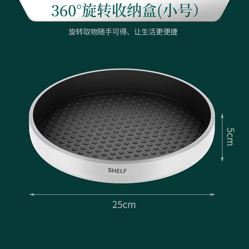 Kitchen round finishing storage box large capacity rotating storage household countertop non-slip multi-functional storage box wholesale