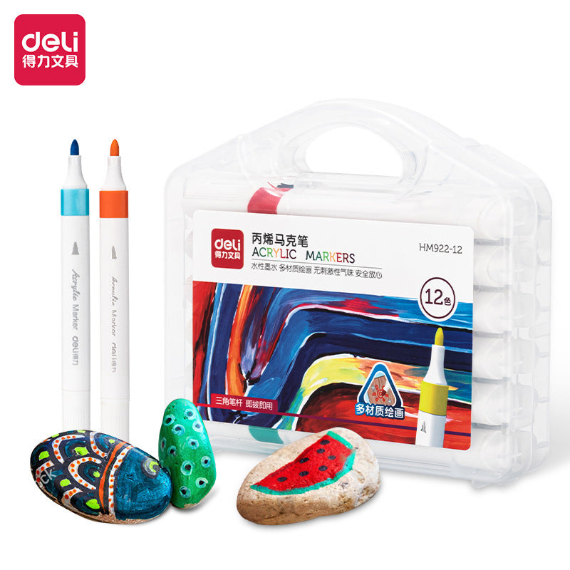 Deli Children's Washable Soft Head Marker 48 Colors Student Watercolor Pen 36 Double Head Color Brush Wholesale