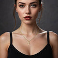 Hot-selling european and american export necklace: stylish, high-end, exquisite micro cross pendant necklace