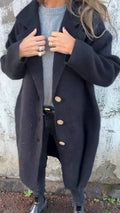 2024 new amazon women's fall/winter lapel long sleeve casual wool blend coat