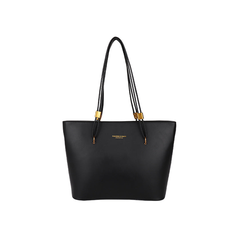 large-capacity casual tote bag classy sense of retropure color shoulder bag 2026new arrivalfashionwork clothing women's bag