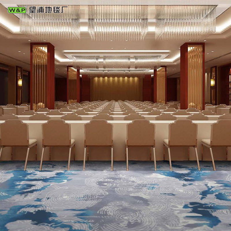 New chinoiserie hotel banquet hall carpet nylon 800g thickened fire retardant 4m large sheets whole patchwork commercial