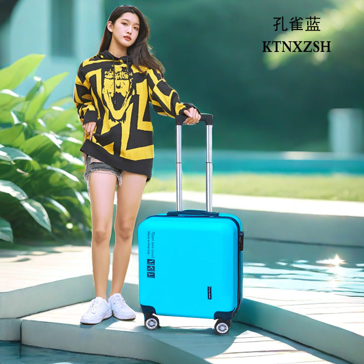 New suitcase, women's candy-colored suitcase, men's universal wheel trolley case, 20-inch boarding case, password bag, one piece.