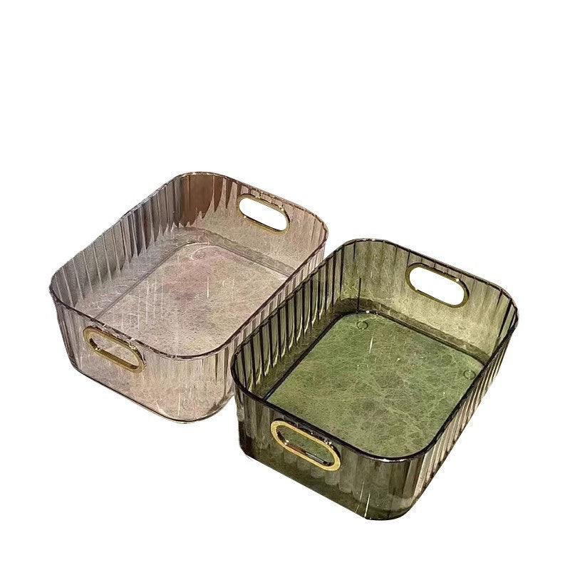 Cosmetics storage box Premium desktop finishing box Light luxury PET storage basket Acrylic mask storage box