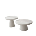 Microcement conical tea table - nordic style living room accent table - space-saving, cream-colored, trendy coffee table
