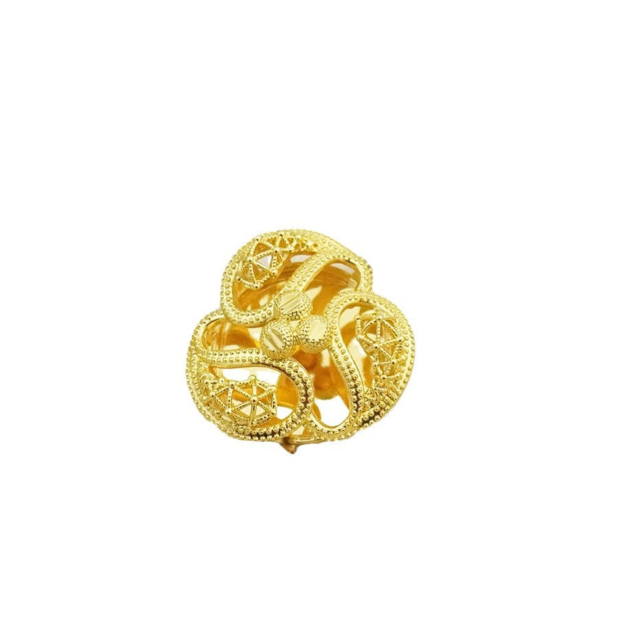 Women's fashion luxury hollow leaf ring adjustable size bridal wedding birthday party, christmas gift