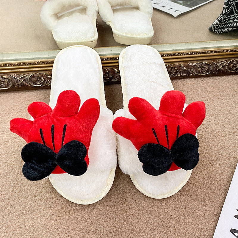 New arrivalinsgirlcasualhomecute cartoonfashion elements one-strap indoor casualstuffed slippers