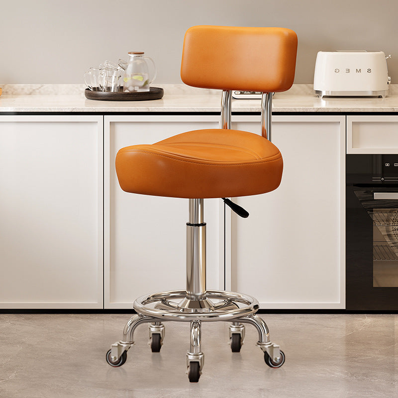 Saddle Chair Kitchen Cooking Chair Front Desk Cashier High Stool Universal Wheel Lifting Chair Beauty Barber Stool