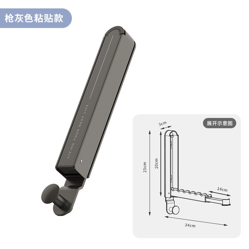 Indoor punch-free wall-mounted clothes hanger storage rack retractable balcony for homefoldable clothes drying rack storage rack