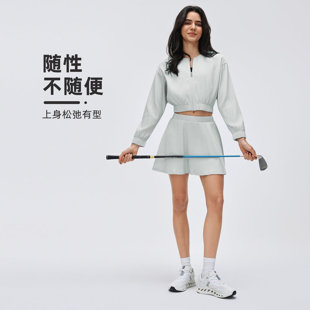 Short zipper thin outwear women looseslimming looklong sleevescardiganwork clothingcasualeasiest for matchsportstopsd26022