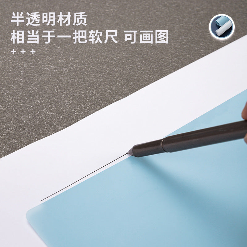 Deli Stationery 72657 Desktop Soft Pad Transparent A2 Student Writing Pad Writing Silicone Exam Pad Book