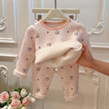 Pre-order: kids' fleece-lined thermal underwear set (ages 6-12) - girls' & boys' styles, trendy home wear, children's clothing