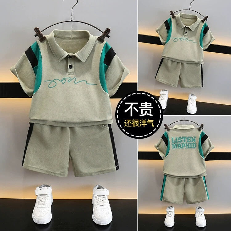 Boys' short-sleeve outfit set - new  summer collection: athletic two-piece set for young boys (sizes for toddlers to pre-teens)