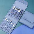 Matcha green dropshipping pedicure knife manicure tool stainless steel nail scissors suit 16-piece beauty pliers manicure full set