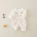 Baby clothes spring romper girl baby bodysuit double layer outwear spring autum super cute full month princess haki