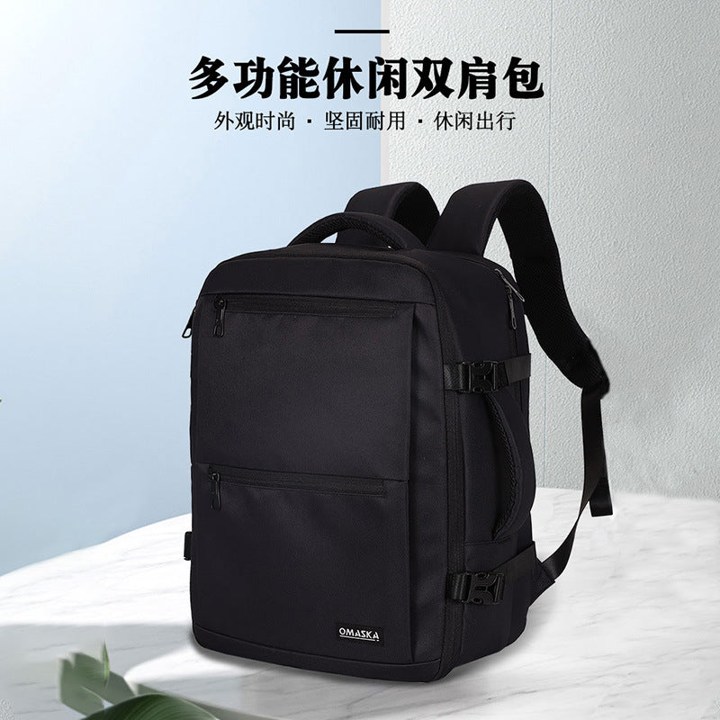 Cross-border new large-capacity backpack, men's and women's high-end sense, simple and breathable business backpack, multi-functional casual backpack