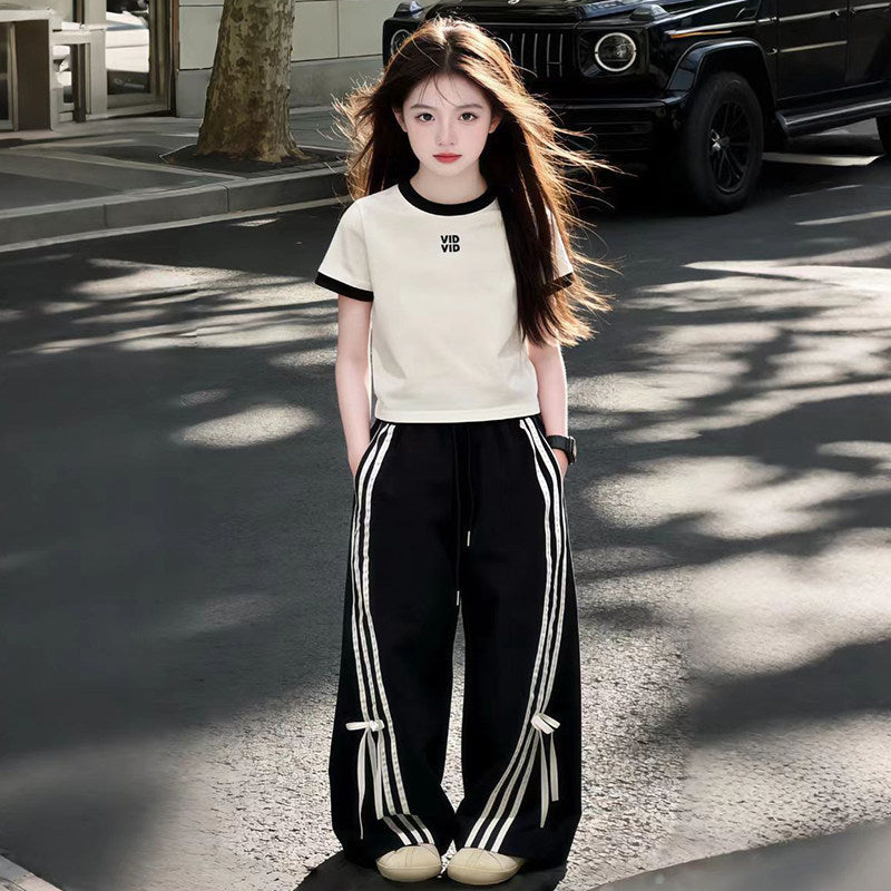 Girls' summer outfit set : new trendy two-piece activewear for kids - unique and stylish summer clothes for girls