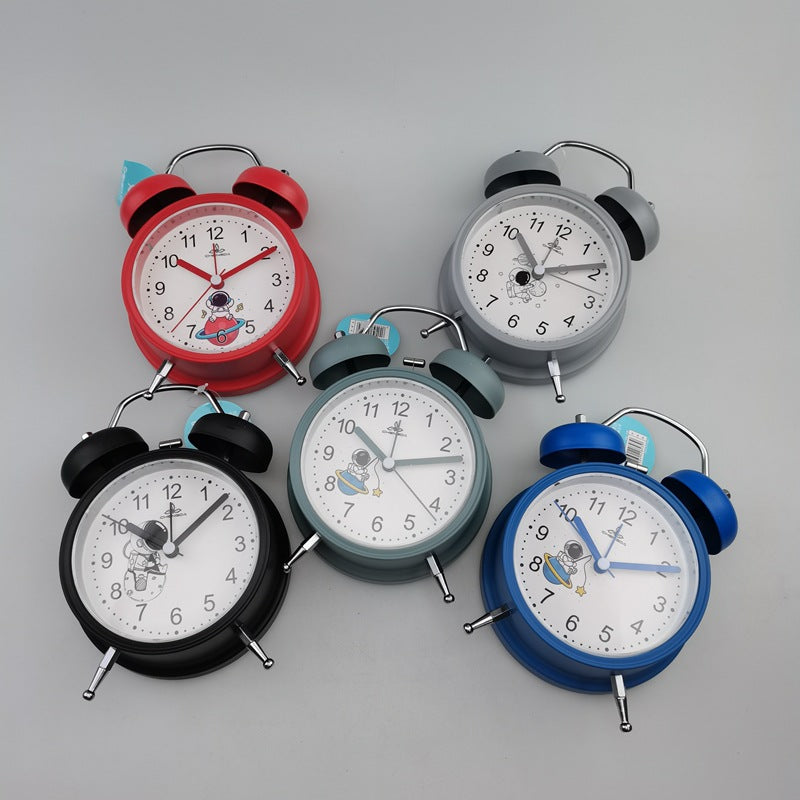 Alarm clock new cartoon creative students with large volume clock decoration luminous silent wrought iron bell alarm clock Y43