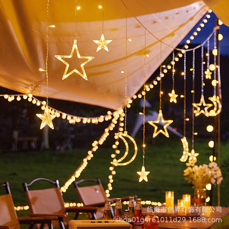 LED star lights flashing lights string gypsy stars birthday scene camping decoration room interior layout ambient lights