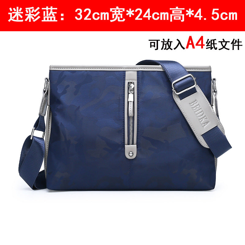 Bonnis Kangaroo Men's Crossbody Bag Men's New Trend Fashion Versatile Camouflage Oxford Waterproof Horizontal Shoulder Bag