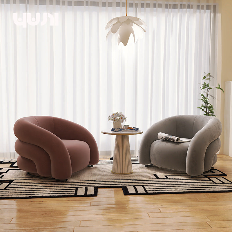Cream furniture single sofa chair lazy internet celebrity style single chair small apartment balcony designer casual chair for home