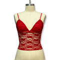 V-neck camisole top with a bow detail at the chest, slim-fit, sheer, sexy, open-back design. new spring  collection, wholesale for export