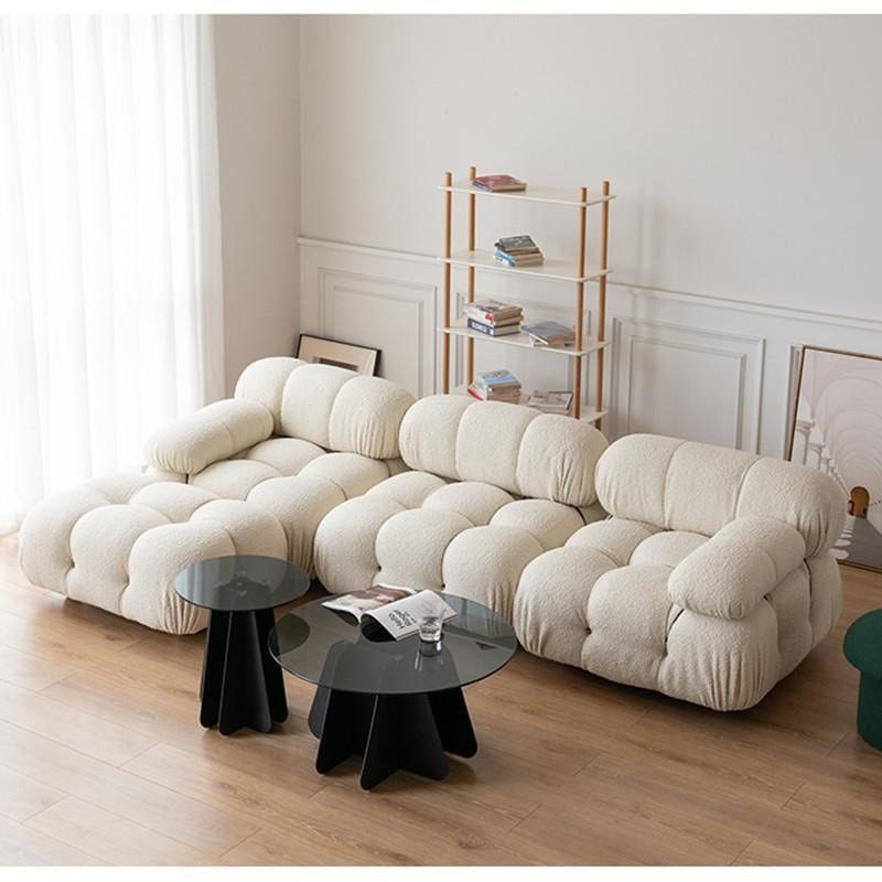 Mario cashmere sofa small apartment living room casual furniture combination square module casual fabric sofa