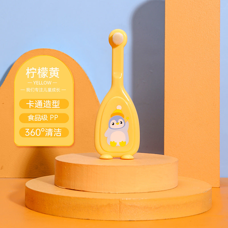 New cartoon children's 10,000-bristle toothbrush, soft-bristled toothbrush, baby tooth protection, small brush head, toothbrush box.