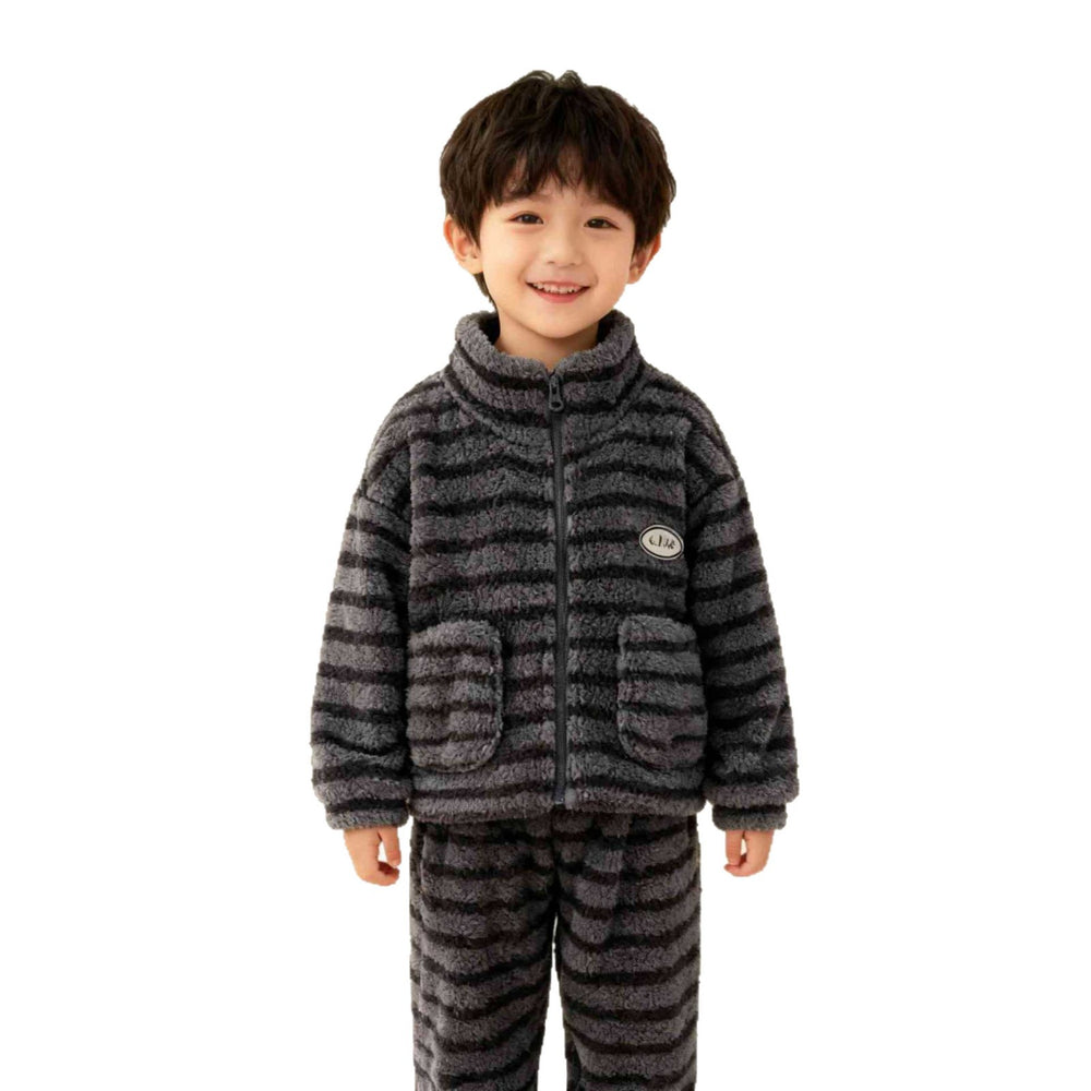 Boys' pajamas - new  collection - kids' coral fleece loungewear - autumn/winter boys' big kids' fleece-lined thickened set
